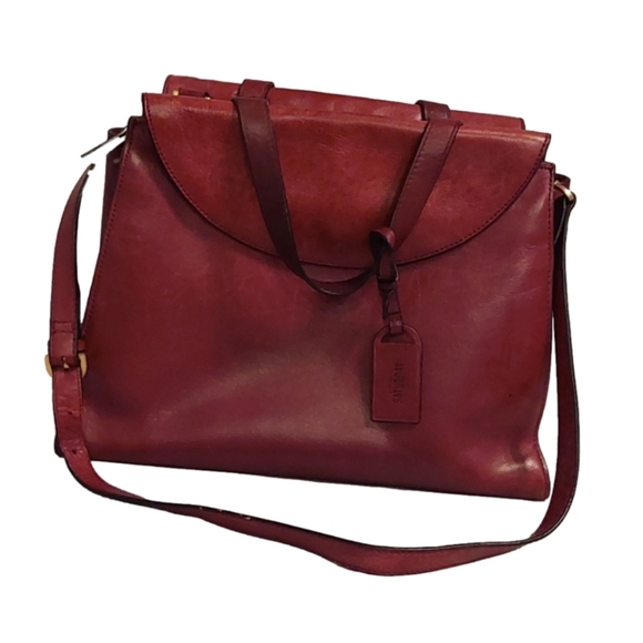 KATE SPADE SATURDAY WEEKENDER MERLOT WINE LARGE SATCHEL CONVERTIBLE BAG - Picture 3 of 8